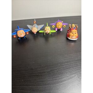 5 PBS Kids Jay Jay the Jet Plane Toy Figures 2002 Revvin Evan Tracy Snuffy Savan